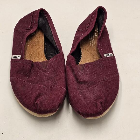 TOMS Red Shoes Womens 10 Slip On Canvas Grey Recycled Comfy Minimalist Timeless - Picture 7 of 10